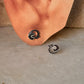 925 Sterling Silver Antique Plain Oxidised Boho Studs Earrings