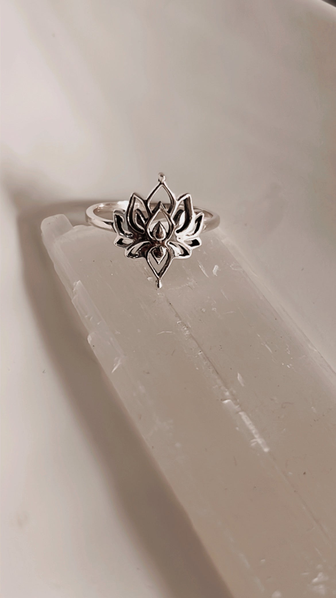 Timeless small divine lotus ring for spiritual wear