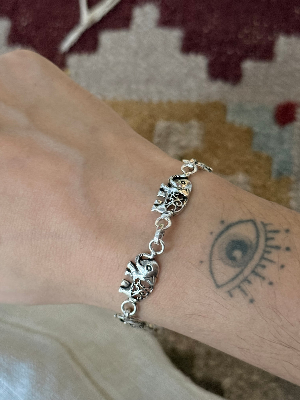925 Sterling Silver Elephant Bracelet