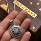 925 Sterling Silver Moonstone Round Boho Handcrafted One of a Kind Pendant