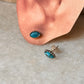 925 Sterling Silver Evil Eye Copper Turquoise Studs Earrings