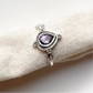 Elegant Silver Ring with Pear-Cut Amethyst and Boho Vibe