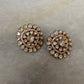 925 Sterling Silver Gold Plated Antique Moissanite Polki Earrings featuring a round stud design.