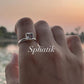 Elegant silver ring featuring a square cut clear quartz gemstone