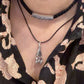 925 Sterling Silver Black Leather Cord Mandali Teekona Ghungroo Tribal Necklace