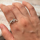 925 Sterling Silver 3D Pretty Boho Bow, 2 Shiny Pearls Ring