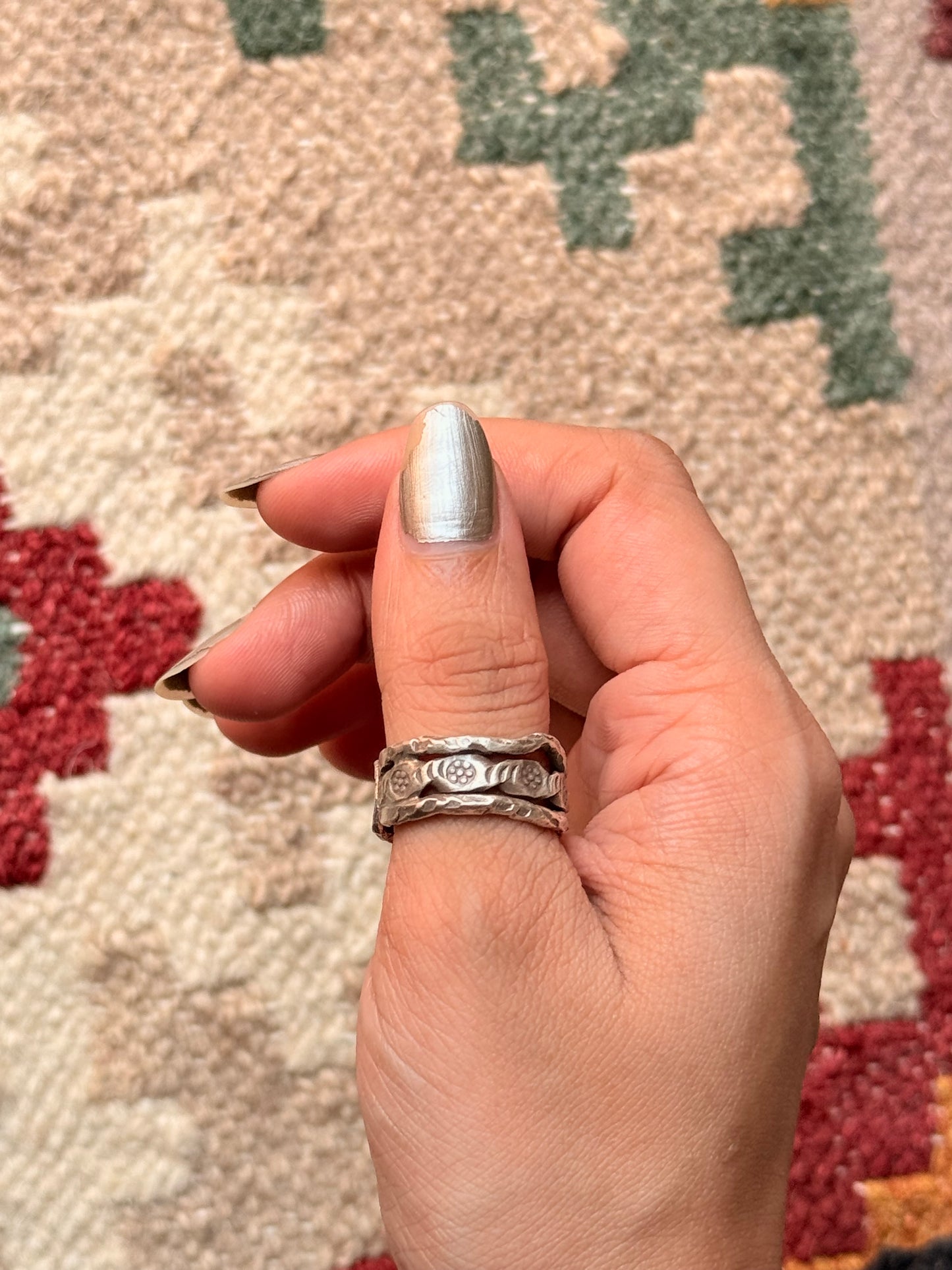 925 Sterling Silver Bohemian Hill Tribe Handcrafted Adjustable Ring