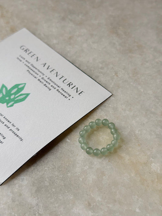 Green Aventurine 4MM Crystal Stretchy Rings