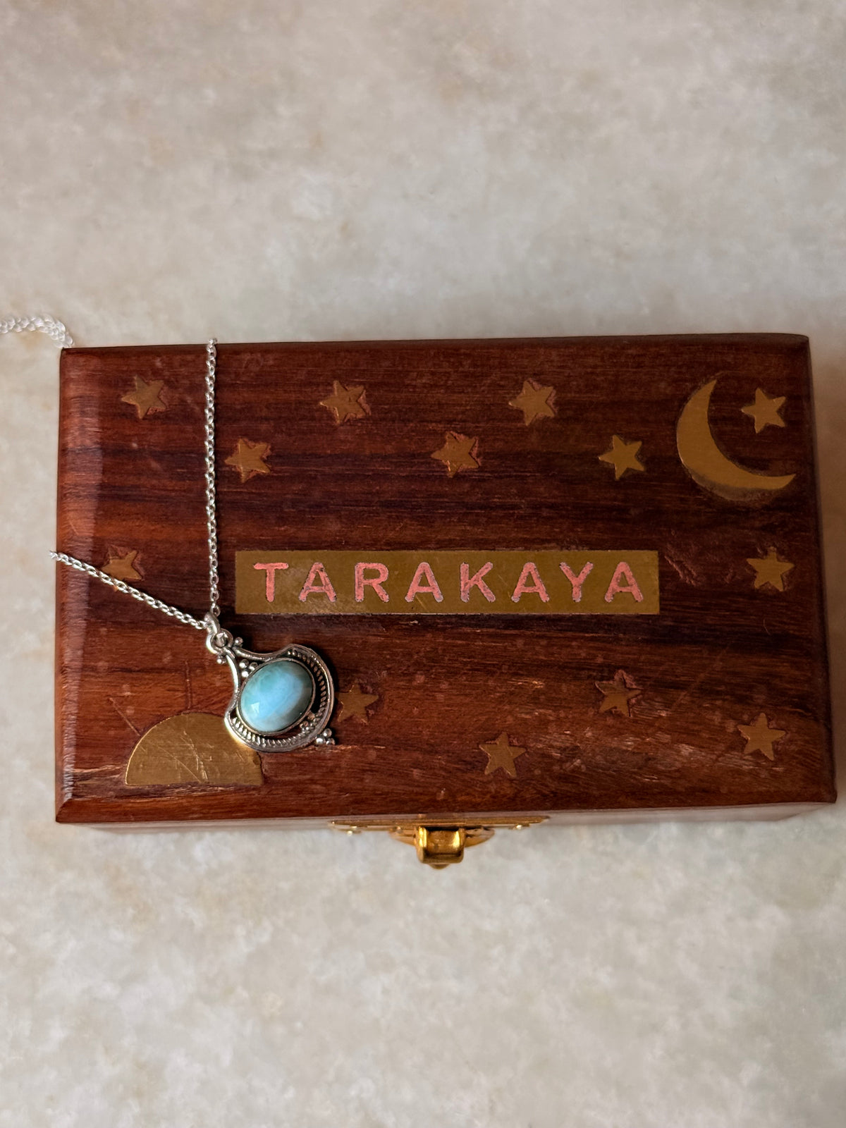 925 Sterling Silver Larimar Boho Necklace