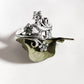 Intricate forest-themed vintage 925 silver ring with detailed design