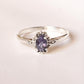 Elegant Victorian-inspired Iolite silver 925 ring