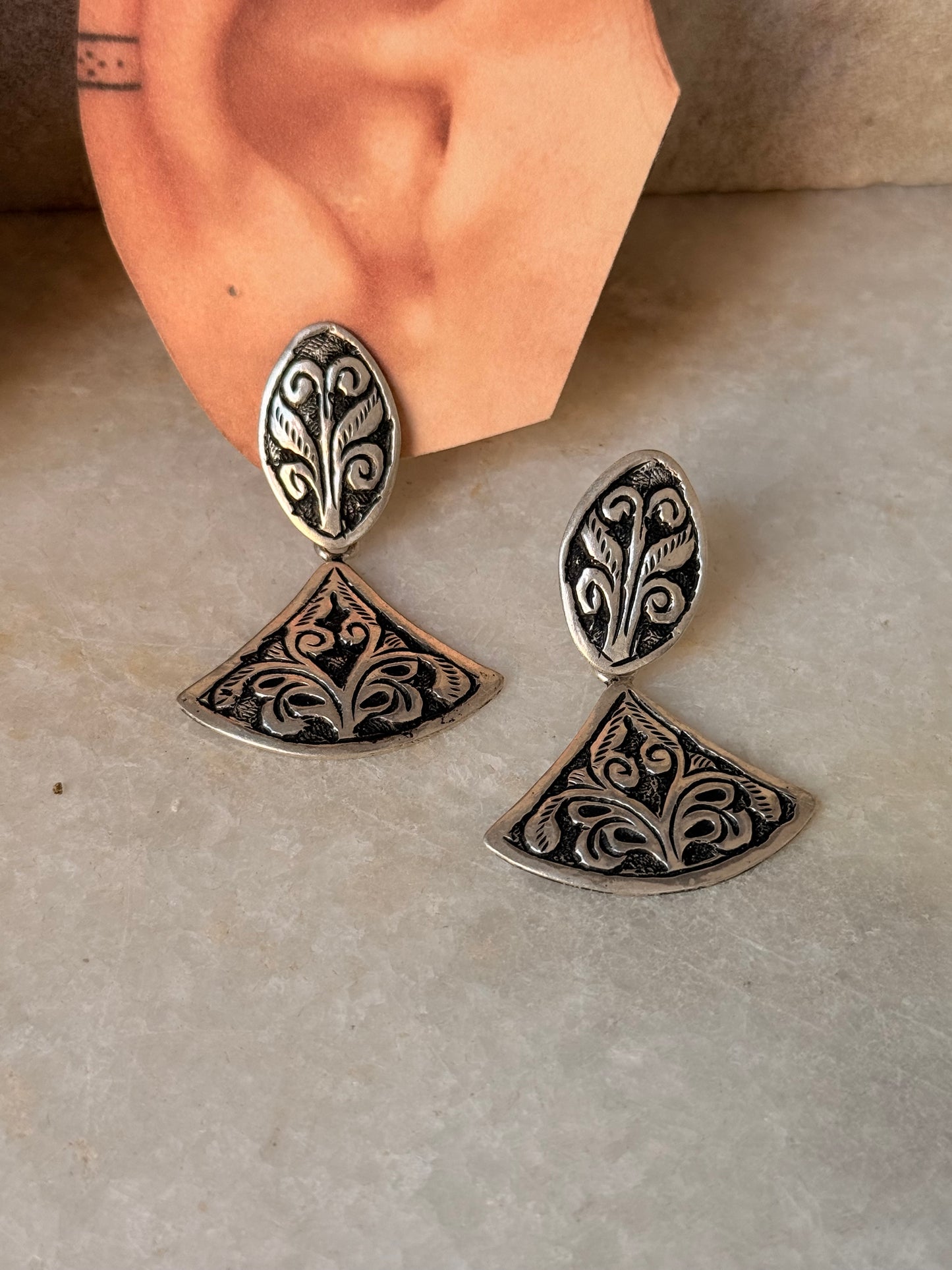 925 Sterling Silver Tribal Handcrafted Rawa Earrings
