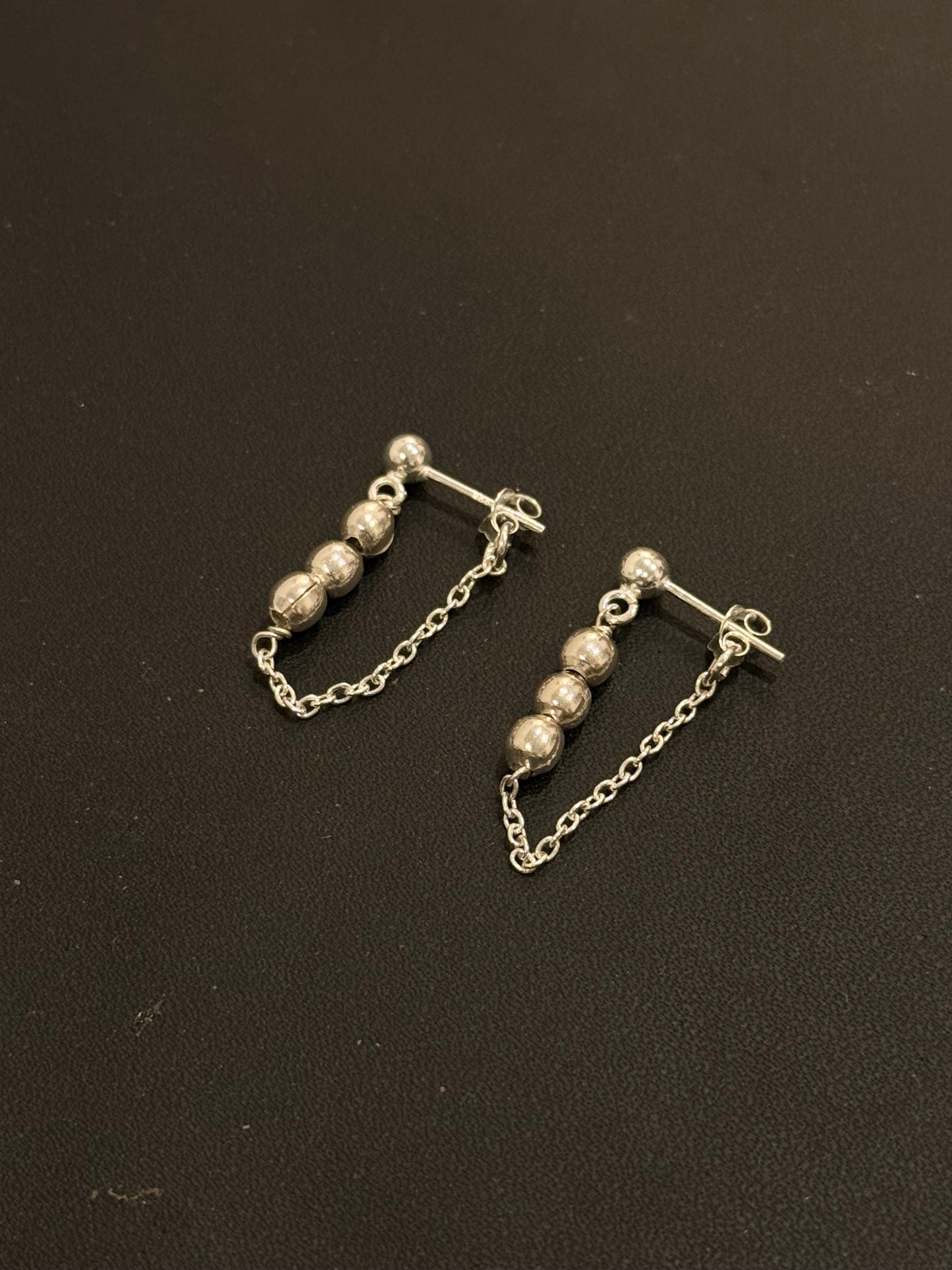 925 Sterling Silver 5mm Pure Silver Beads Chain Connector Studs