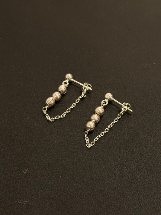 925 Sterling Silver 5mm Pure Silver Beads Chain Connector Studs