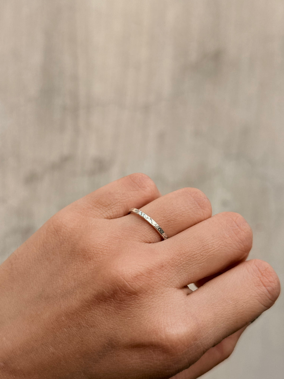 925 Sterling Silver Textured Minimal Stackable Daily Wear Band Ring