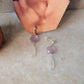 925 Sterling Silver Amethyst Flower , Peridot & Moonstone Earrings
