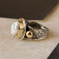 925 Sterling Silver Baroque Pearl Rustic Fusion Handcrafted Ring