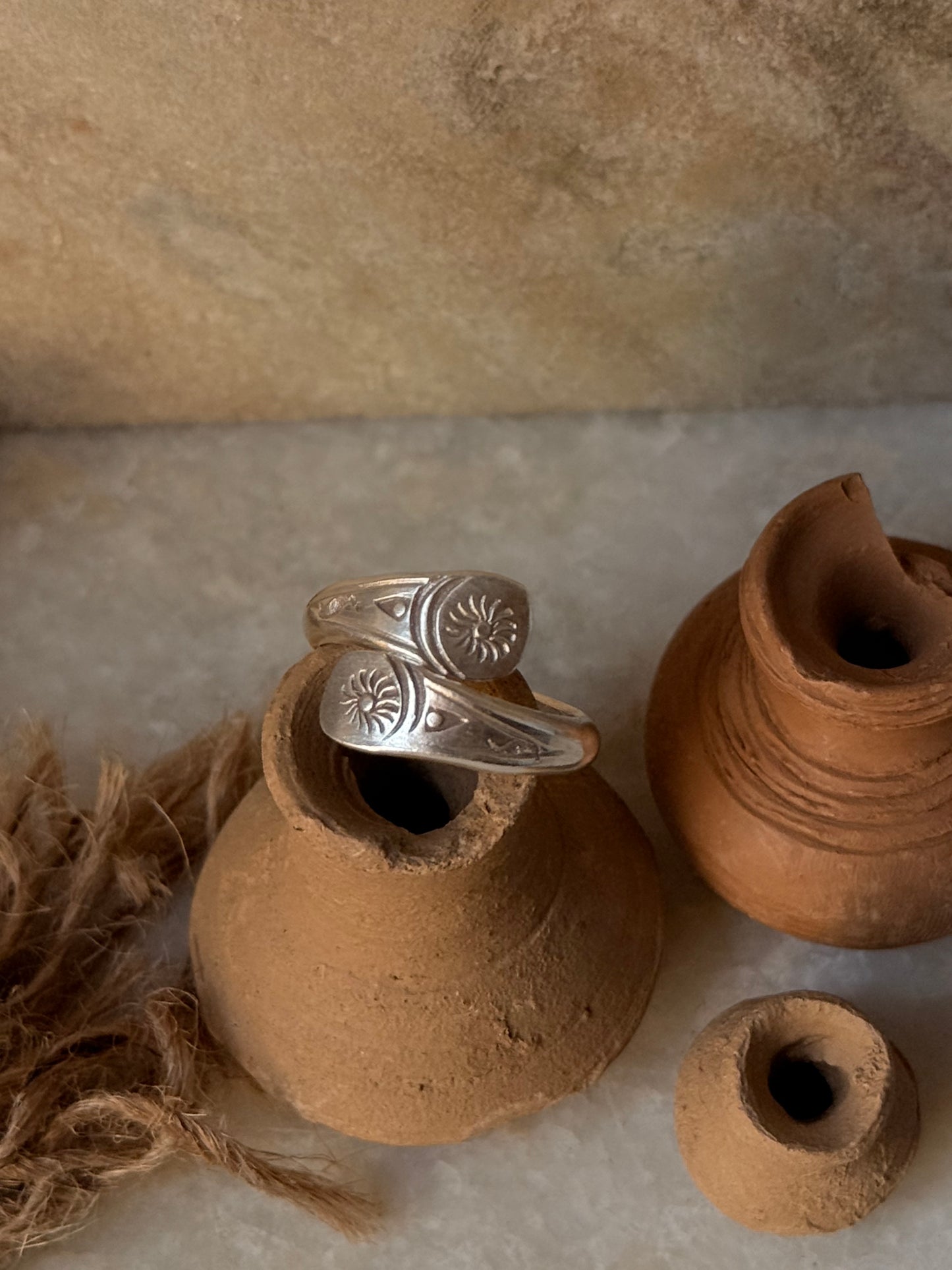925 Sterling Silver Bohemian Hill Tribe Handcrafted Adjustable Ring