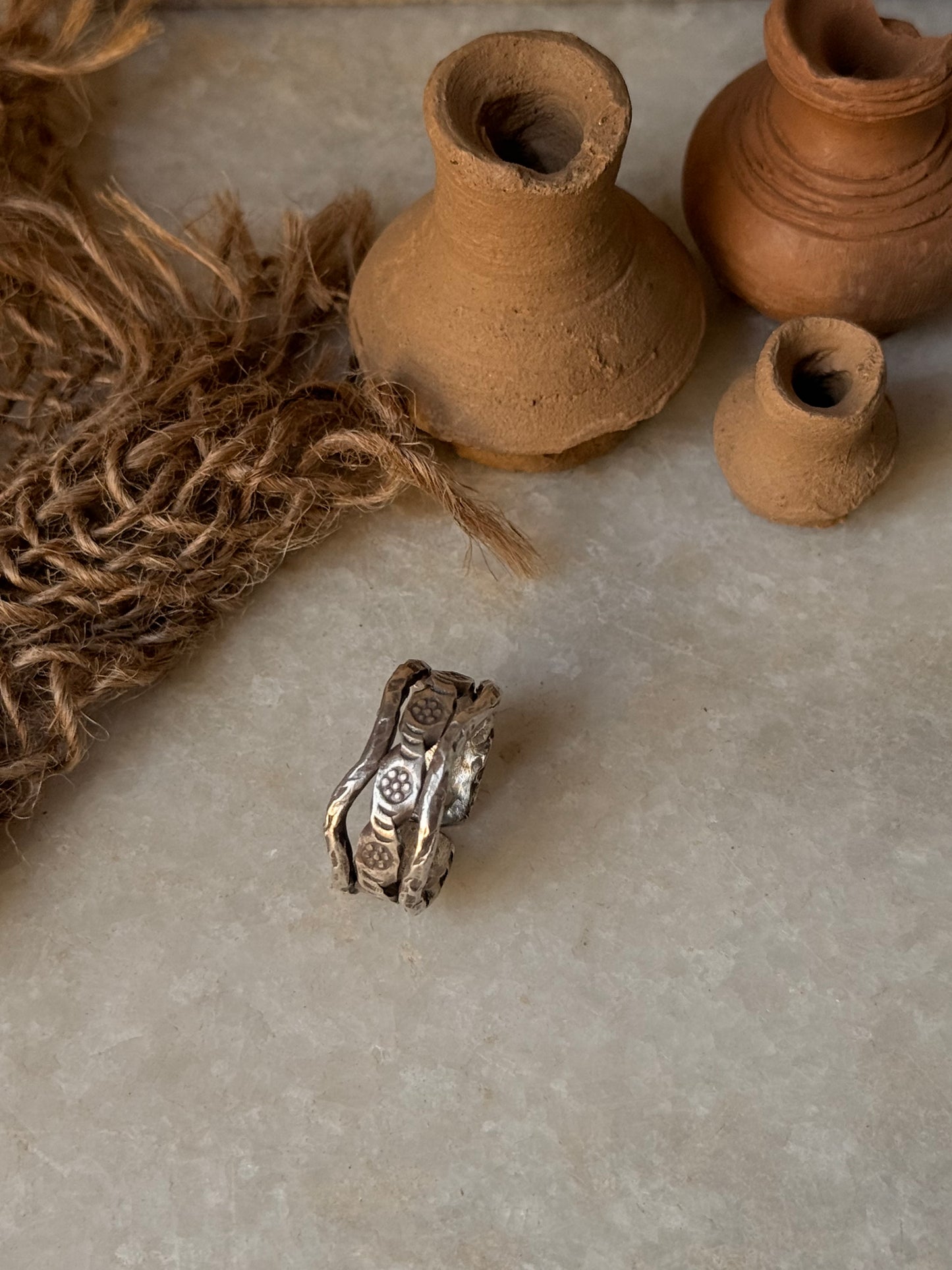 925 Sterling Silver Bohemian Hill Tribe Handcrafted Adjustable Ring