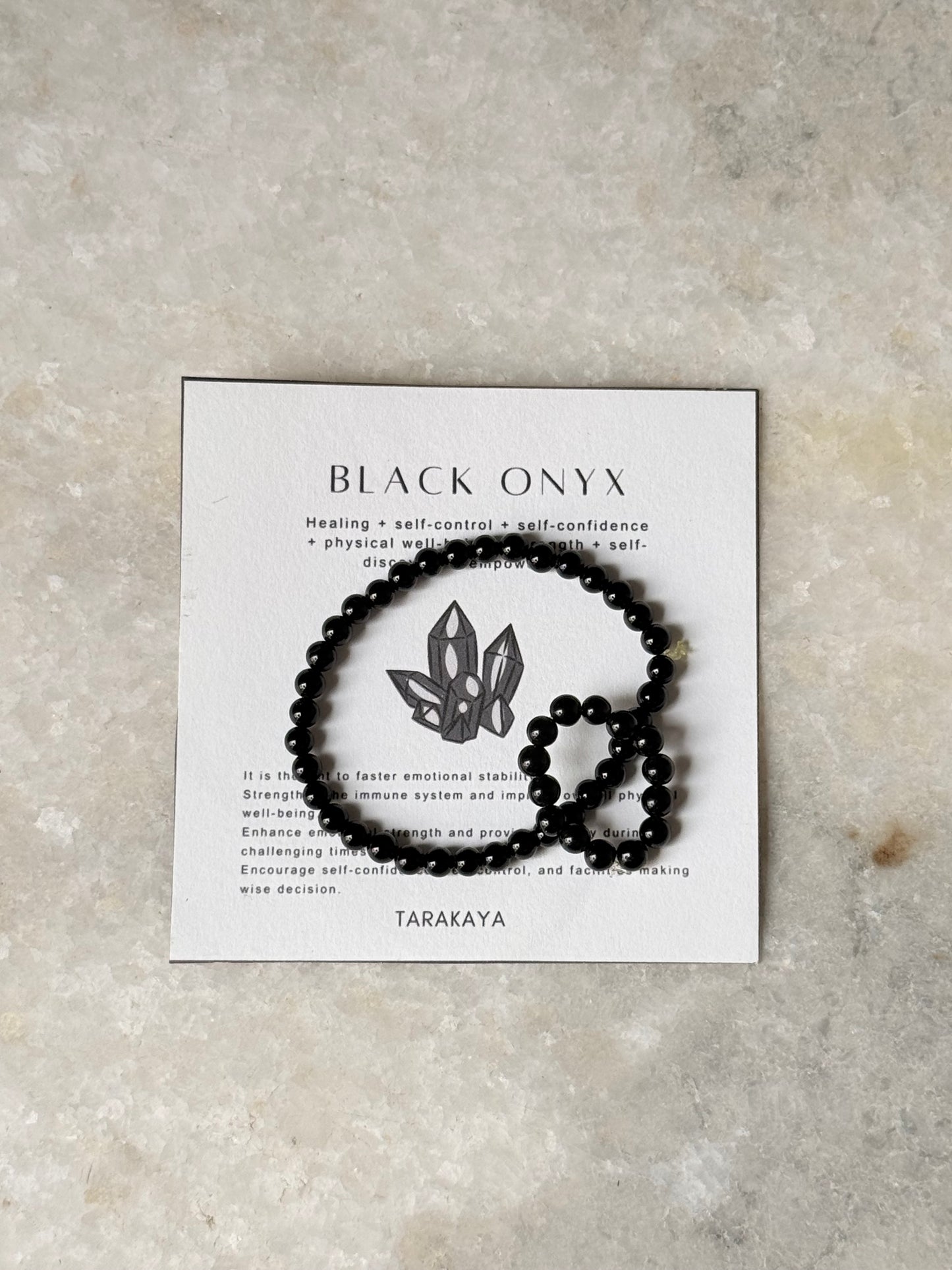 Black Onyx 4MM Crystal Stretchy Rings & Barcelet