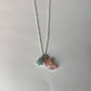 925 Sterling Silver Rose Quartz Moon, Aquamarine Star and Fresh Water Pearl Handcrafted Dainty Necklace