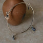 925 Sterling Silver Tribal Charms Stackable Bangle- single pc