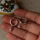 925 Sterling Silver Blue Topaz North Star Removable Charm -Plain Huggies/ Small Hoops
