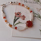 Handmade silver bracelet with sunstone sun charm  