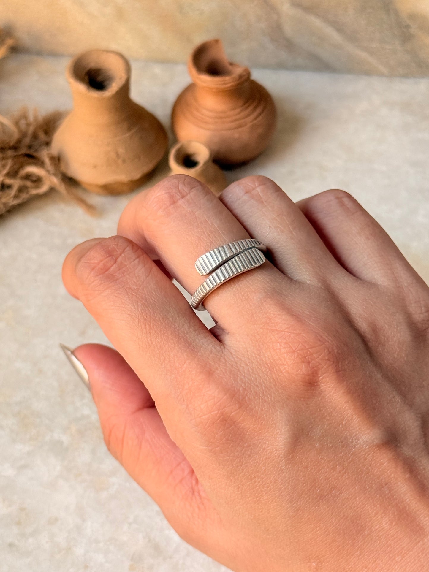 925 Sterling Silver Bohemian Hill Tribe Handcrafted Adjustable Ring