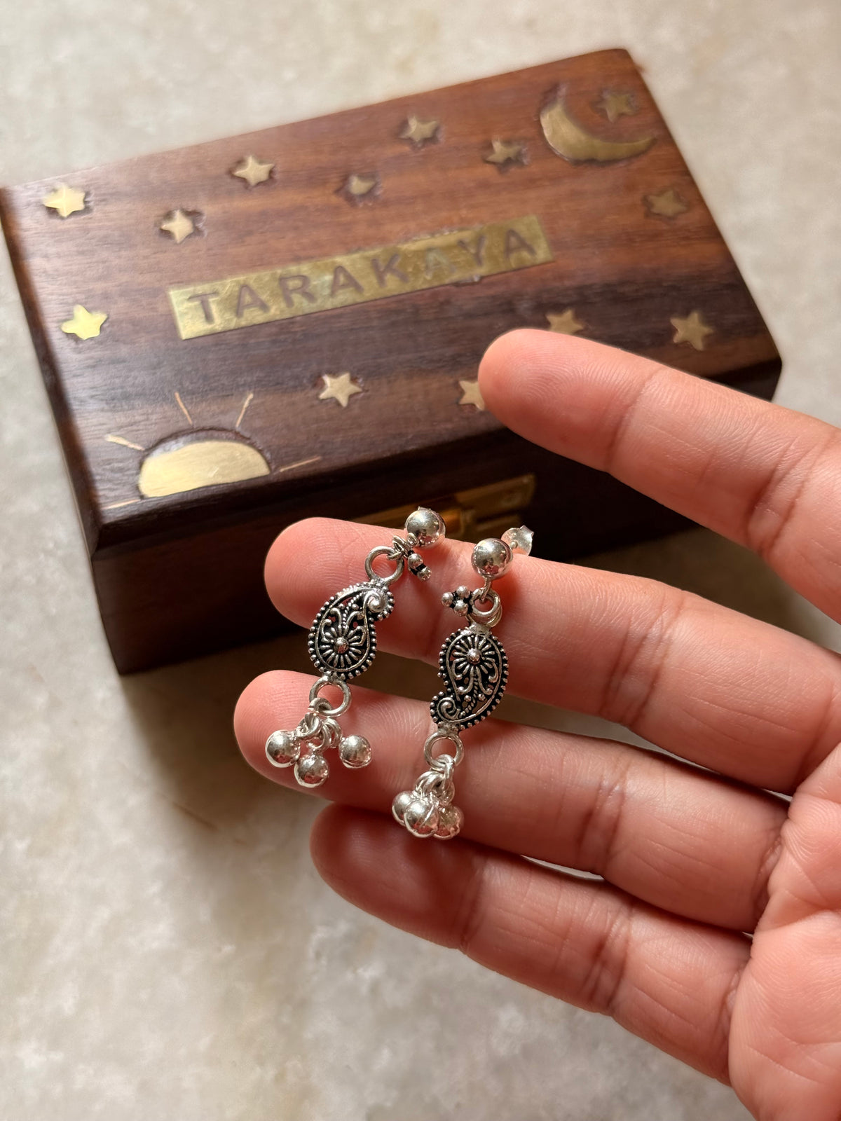 925 Sterling Silver Handcrafted Tribal Rawa Paisley Mix & Match Mandali Earrings