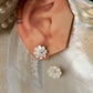 925 Sterling Silver Mother of Pearl Flower Carved - 2mm Tiny Studs- 2 in 1