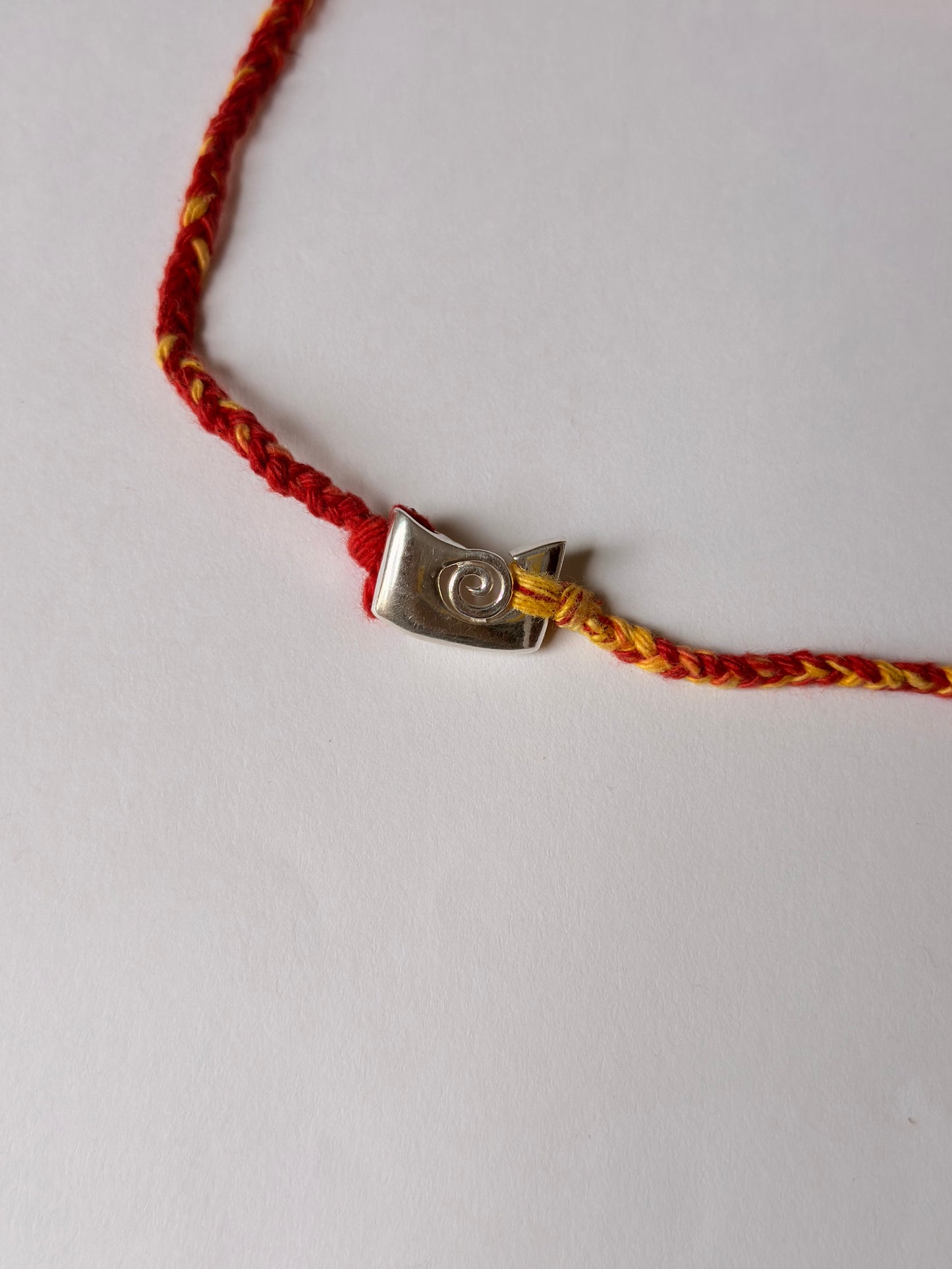 925 Sterling Silver Contemporary Spiral Reusable as Pendant Handcrafted Rakhi