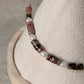 925 Sterling Silver Rhodonite Flat Tube Crystal Fresh Water Pearls Bracelet