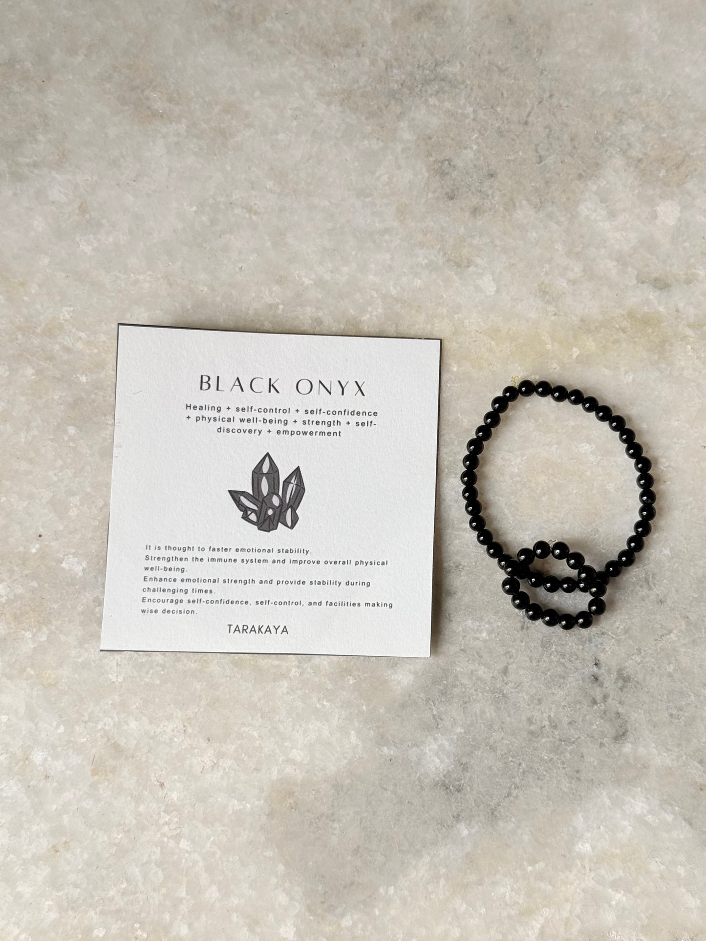 Black Onyx 4MM Crystal Stretchy Rings & Barcelet