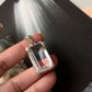 Handcrafted Clear Quartz Rectangular Pendant in Silver  