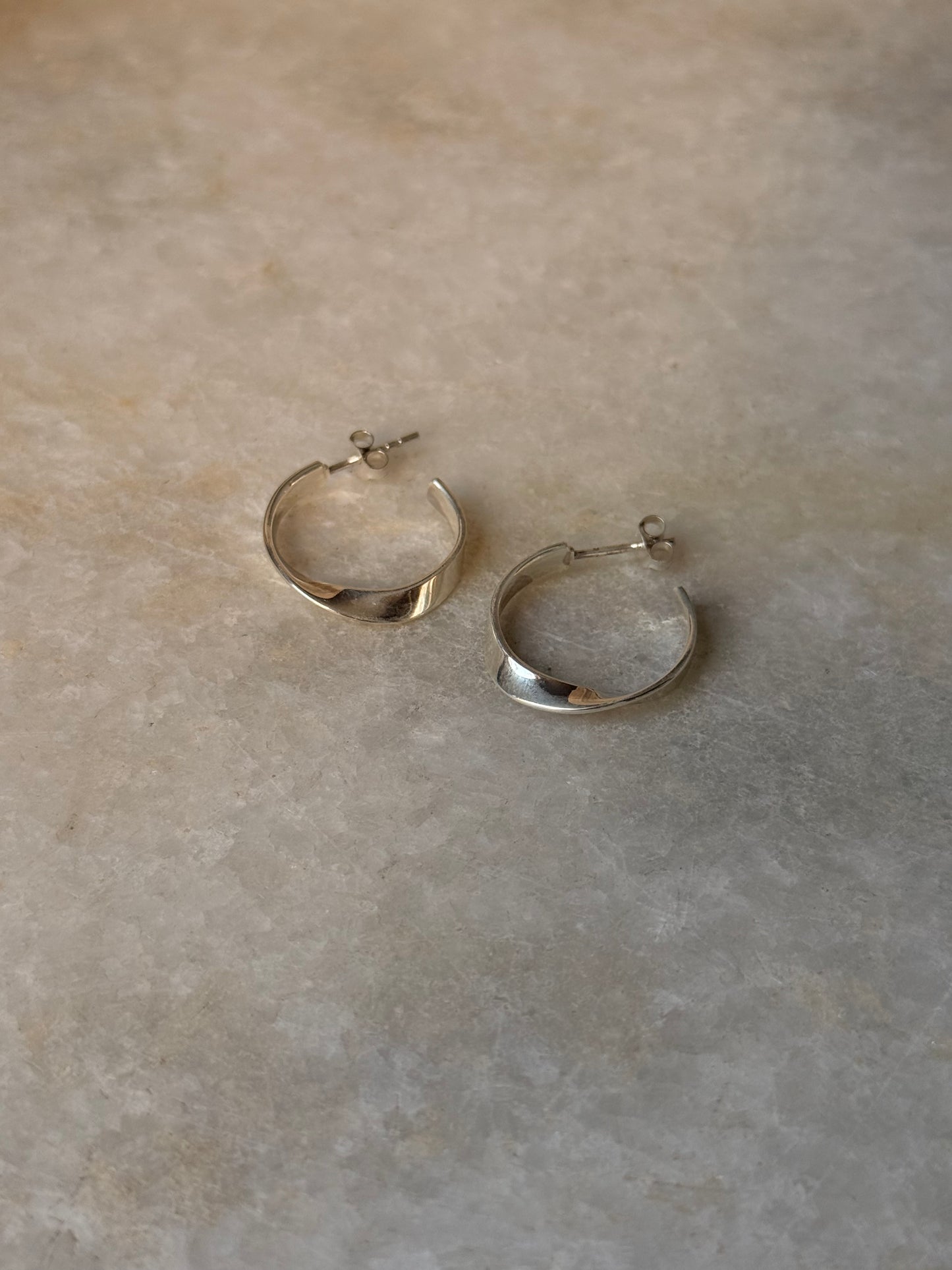 925 Sterling Silver Italian Twist Half Hoops