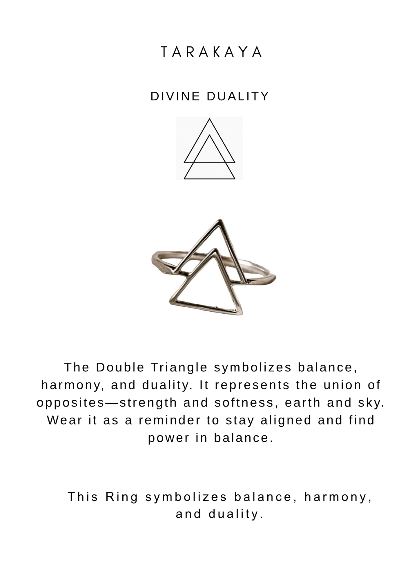 925 Sterling Silver Double Boho Triangle Ring