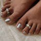Charming Flower Band Toe Ring in Pure Silver