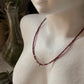 925 Sterling Silver Garnet Box 2mm Flower Charm Necklace