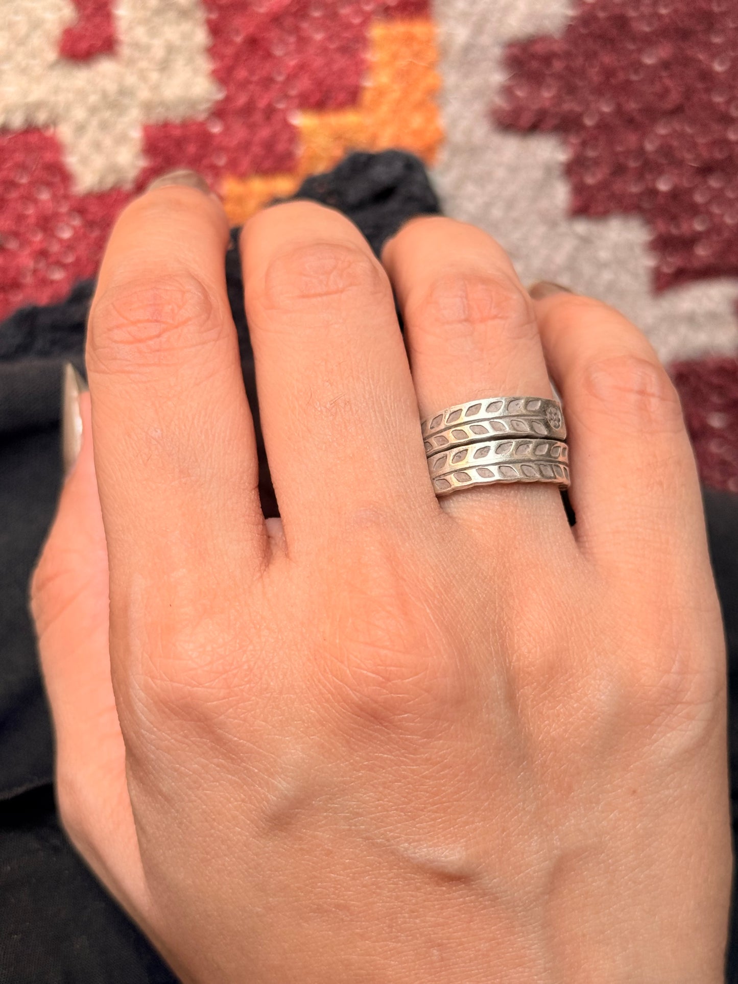 925 Sterling Silver Bohemian Hill Tribe Handcrafted Adjustable Ring
