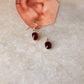 925 Sterling Silver Garnet Rectangular Daily Wear Hook Handcrafted Earrings