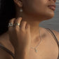 925 Sterling Silver Snake Dot Sunshine Moonstone Necklace