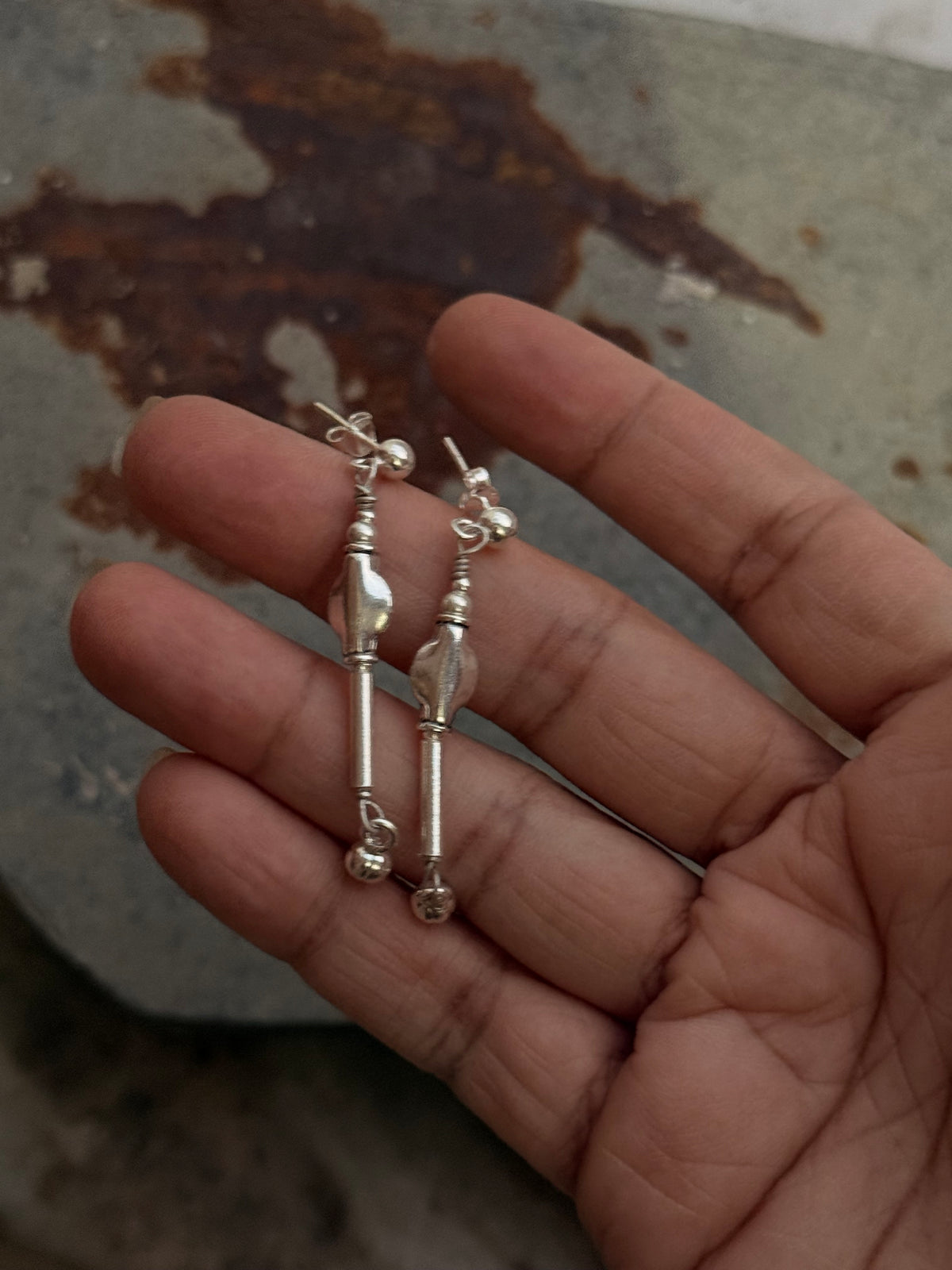 925 Sterling Silver Handcrafted Tribal Contemporary Mandali Earrings