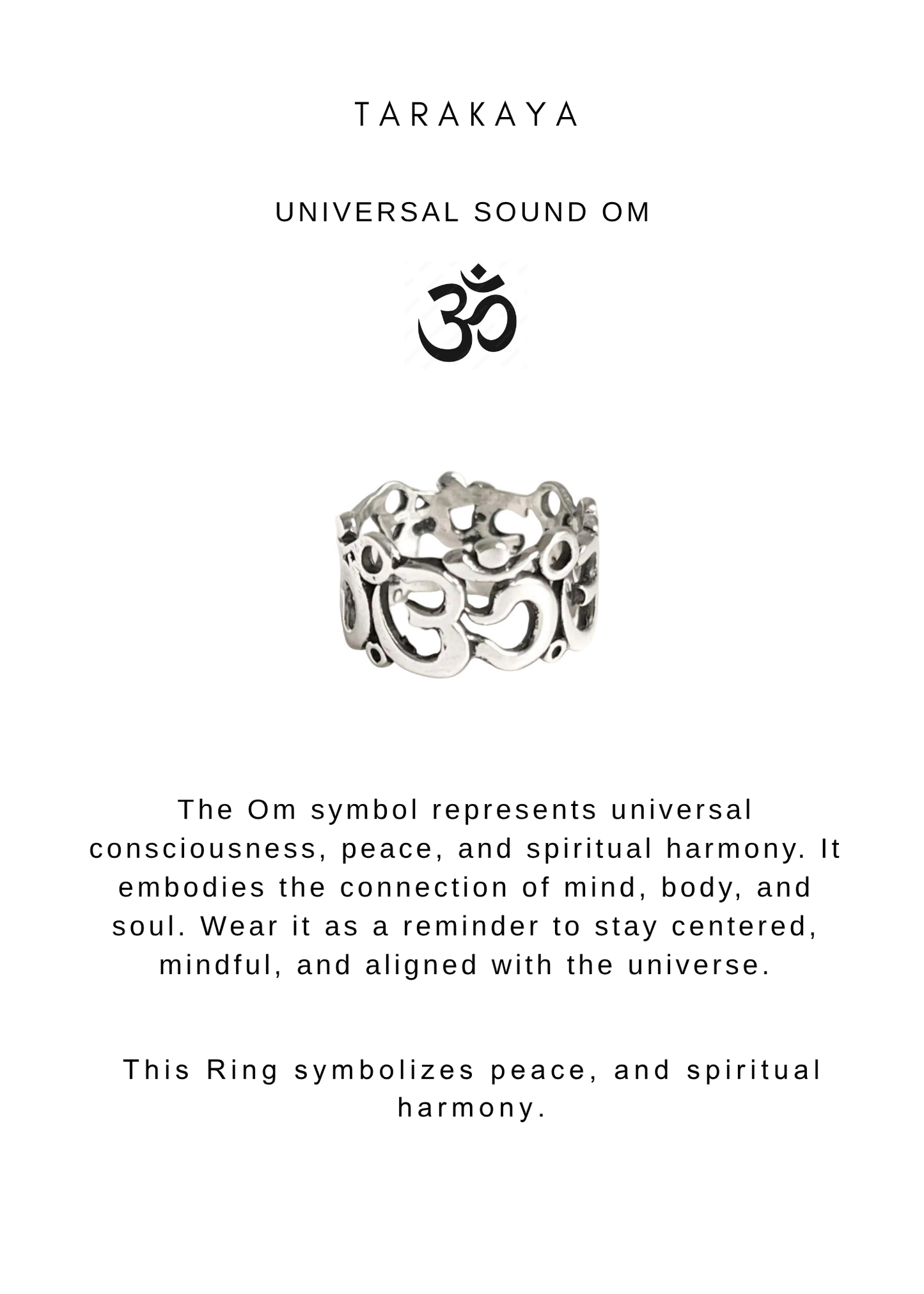 925 Sterling Silver Eternal Om/Aum Full Band Ring