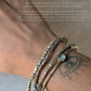 925 Sterling Silver Sun Handengraved Cylinder Hill Tribe Beads In Pure Silver Wire Handcrafted Stack Bracelet