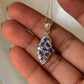925 Sterling Silver Tanzanite leaf Flower Statement Pendant