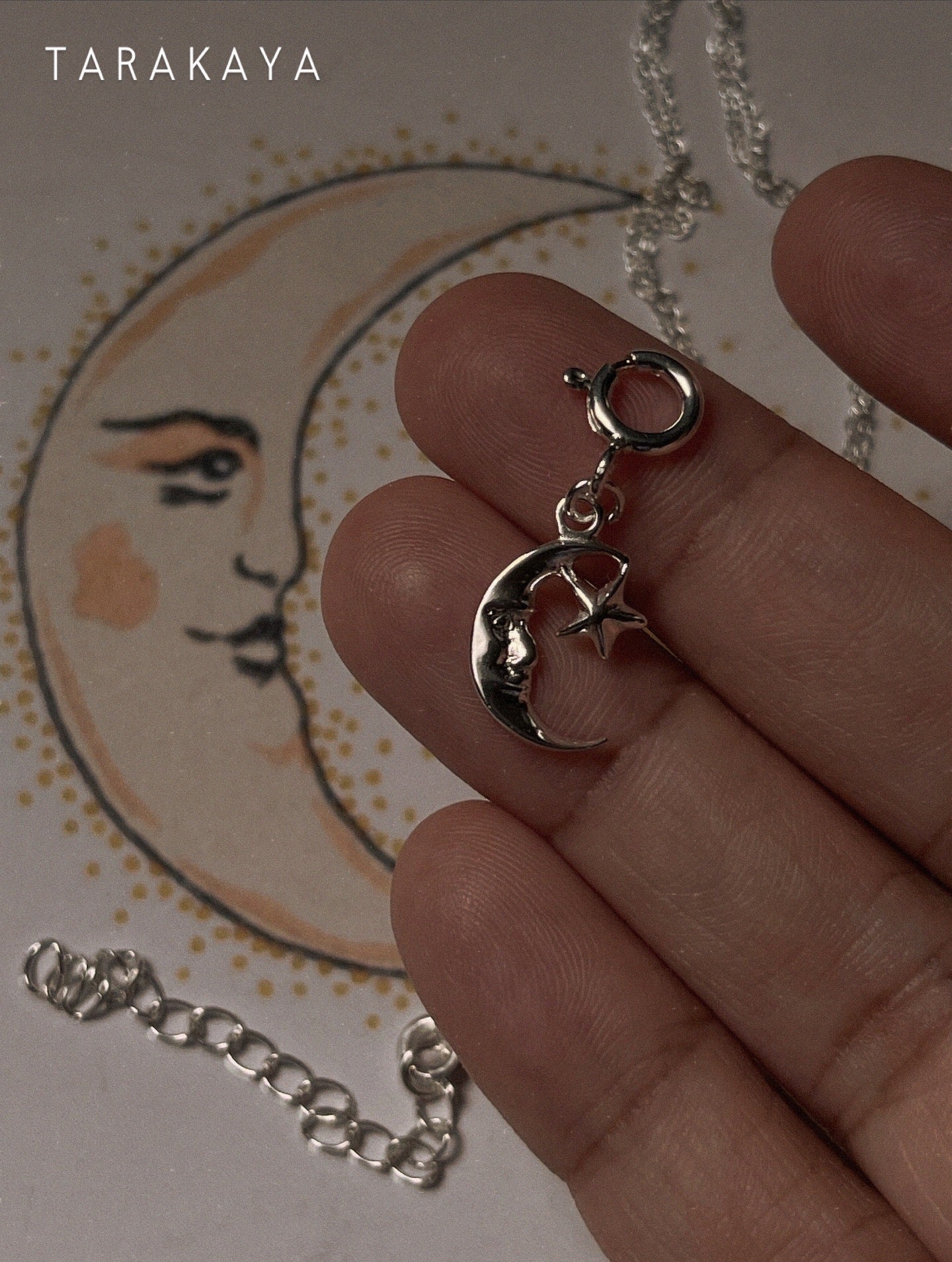 Moon Star 925 Sterling Silver Necklace