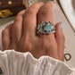 Statement Larimar Ring in Sterling Silver with Forest Design