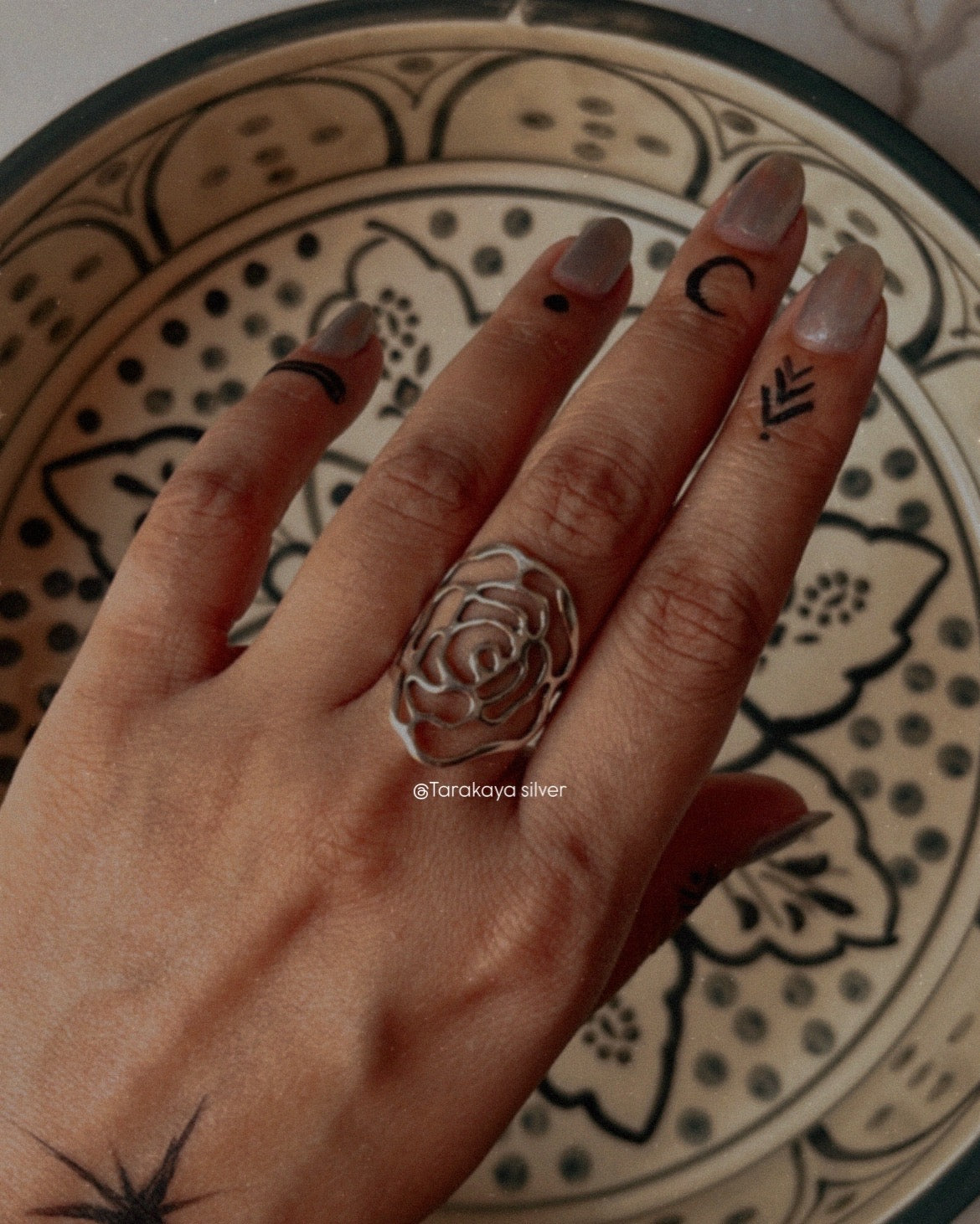 Rose Filigree 925 Sterling Silver Ring