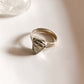 Handcrafted Raw Pyrite Silver Ring